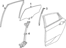 73400-3s5-a01 Acura Genuine Door Glass