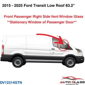 Dv12314gtn Agw Fits 15-25 Ford Transit 83.2 Inch Low-roof Passenger Right Front Vent Window Glass Dv12314gtn Agw Fits 15-25 Ford Transit 83.2 Inch Low-roof Passenger Right Front Vent Window Glass