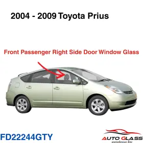 Fd22244gty Agw Fit 2004-2009 Toyota Prius 4d Hatchback Passenger Right Front Door Window Glass