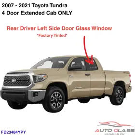 Fd23484ypy Agw Fits 07-21 Toyota Tundra Pickup 4dr Extended Driver Side Rear Door Window Glass