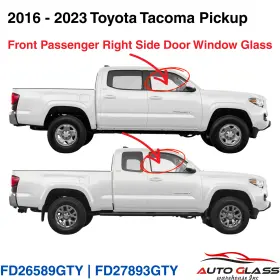 Fd26589gty Agw Fits 2016-2023 Toyota Tacoma Passenger Right Side Front Door Window Glass Fd26589gty Agw Fits 2016-2023 Toyota Tacoma Passenger Right Side Front Door Window Glass