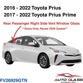 Fv26929gtn Agw Fits 16-22 Toyota Prius/ Prime Hatchback Passenger Right Rear Vent Window Glass Fv26929gtn Agw Fits 16-22 Toyota Prius/ Prime Hatchback Passenger Right Rear Vent Window Glass