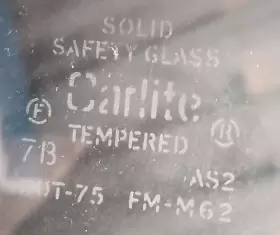 Fm-m62 Carlite 75 M62 Vintage Rare Rear Glass Ford 7b As2 Dot-75 Tempered