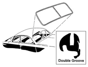 0a-7603110 Carpenter Windshield Rubber Seal 1950 1951 Ford Convertible - Double Groove For Chrome 0a-7603110 Carpenter Windshield Rubber Seal 1950 1951 Ford Convertible - Double Groove For Chrome
