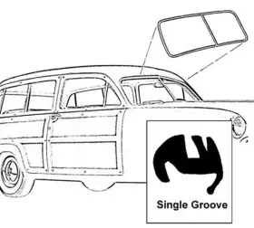 8a-7903110-a Carpenter Windshield Rubber Seal 1949-50 Ford Station Wagon #79 - Single Groove 8a-7903110-a Carpenter Windshield Rubber Seal 1949-50 Ford Station Wagon #79 - Single Groove