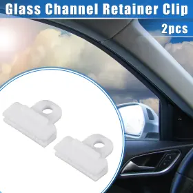 X0.47 Carpopart 703820399223 2 Pcs Window Door Glass Channel Retainer Clip 1.54 Inch X1.3 For Car White