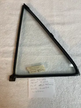 5-v-73 Dodge 1973 Plymouth Valiant 4 Door Drivers Rear Quarter Window Seal Ships Free 5-v-73 Dodge 1973 Plymouth Valiant 4 Door Drivers Rear Quarter Window Seal Ships Free
