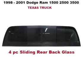 55346644ab Dodge Safeguard 1998 To 2001 Ram 2500 4 Pc Sliding Rear Back Glass Window Oem