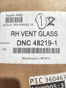 18-48219-001 Duncan Systems 48219-1 Dnc Freightliner Vent Window Glass-tinted Rh Side/18-48219-001