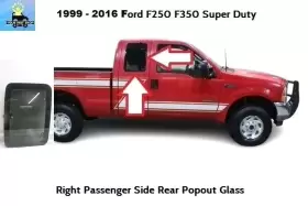 9c3z2825712a Ford 1999 To 2016 F250 Rear Right Super Ext Cab Flip Popout Glass