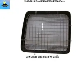 Xc2z1542006ab Ford 98-14 E150 Van Rear Left Back Fixed Glass Window With Sec Grate