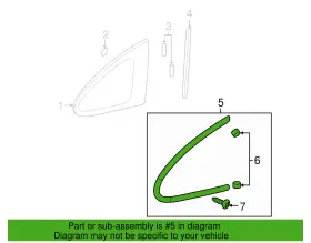 73510-swa-003 Honda Right Quarter Glass Moulding 07-11 Cr-v New Genuine 73510-swa-003 Honda Right Quarter Glass Moulding 07-11 Cr-v New Genuine