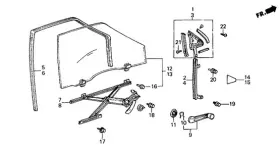 75360-sb4-660 Honda Genuine Glass Assembly L Front Door Blue