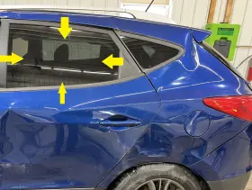834112s010 Hyundai 10-15 Tucson Driver Left Rear Door Privacy Tint Glass Window Only