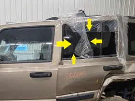 10986yp Jeep 06-10 Commander Driver Left Rear Door Privacy Glass Window Only 10986yp Jeep 06-10 Commander Driver Left Rear Door Privacy Glass Window Only