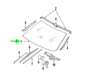126-671-03-10 Mercedes-benz Windshield - For W126 300sd 300sdl 300se And More