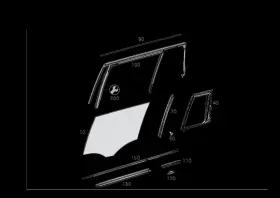 166-730-10-55 Mercedes-benz Genuine Window Fixed