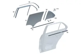 167-730-13-08-28 Mercedes-benz Genuine Side Window Pane 167-730-13-08-28 Mercedes-benz Genuine Side Window Pane
