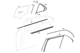 167-730-18-00 Mercedes-benz Genuine Side Window Pane Tinted