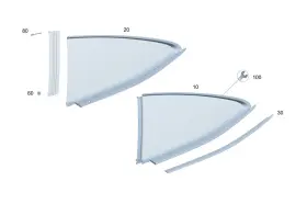 192-670-38-00 Mercedes-benz Genuine Side Window Pane