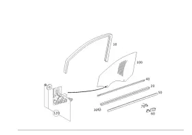 203-725-20-10 Mercedes-benz Genuine Glass Pane 203-725-20-10 Mercedes-benz Genuine Glass Pane