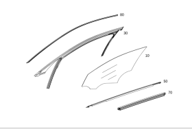 205-725-18-00 Mercedes-benz Genuine Side Window Pane