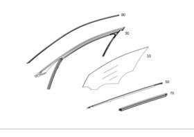 Mercedes-benz 205-725-64-00 Genuine Mercedes-benz Side Window Pane