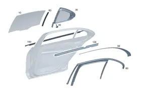 205-730-59-00 Mercedes-benz Genuine Side Window Fixed