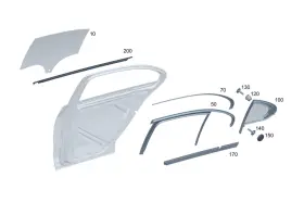 206-735-18-01 Mercedes-benz Genuine Side Window Pane