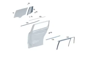243-730-04-00 Mercedes-benz Genuine Side Window Fixed 243-730-04-00 Mercedes-benz Genuine Side Window Fixed