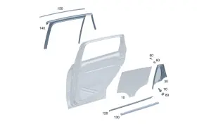 247-735-82-01 Mercedes-benz Genuine Side Window Pane 247-735-82-01 Mercedes-benz Genuine Side Window Pane