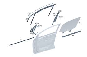 Mercedes-benz 294-720-18-01 Genuine Mercedes-benz Side Window Fixed