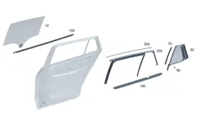 296-730-04-00 Mercedes-benz Genuine Side Window Fixed 296-730-04-00 Mercedes-benz Genuine Side Window Fixed