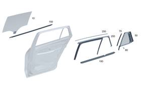 Mercedes-benz 296-730-07-00 Genuine Mercedes-benz Side Window Fixed