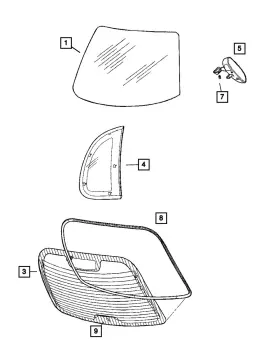 04724702af Mopar Genuine Quarter Window Glass Right 4724702af 04724702af Mopar Genuine Quarter Window Glass Right 4724702af