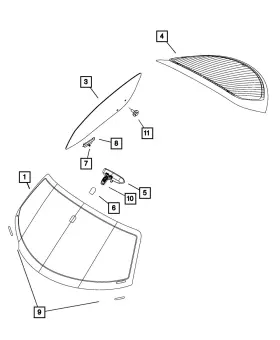 04865617ab Mopar Genuine Door Glass Left 4865617ab