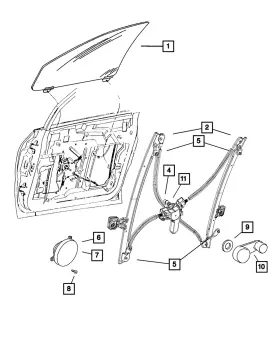 04894586aa Mopar Genuine Front Door Glass Right 04894586aa Mopar Genuine Front Door Glass Right