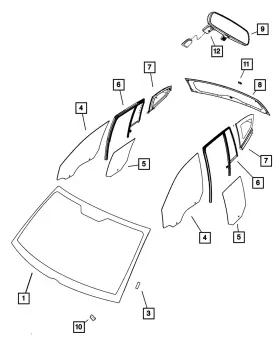 05074219ad Mopar Genuine Rear Door Glass Left 5074219ad