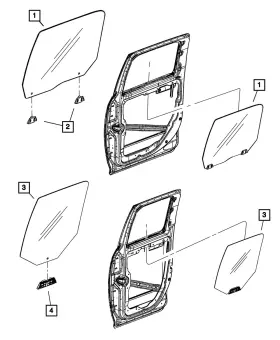 55112402ab Mopar Genuine Rear Door Glass Right 55112402ab Mopar Genuine Rear Door Glass Right