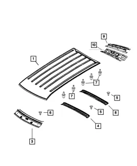55113004ab Mopar Genuine Roof Rear Header