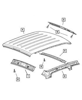 55359591ab Mopar Genuine Roof Rear Header 55359591ab Mopar Genuine Roof Rear Header