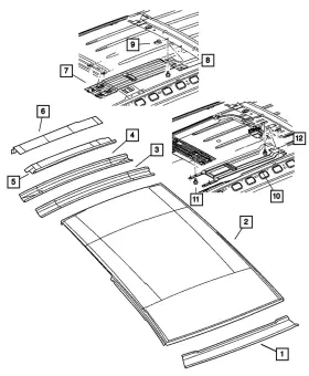 55362486aa Mopar Genuine Roof Rear Header Lower 55362486aa Mopar Genuine Roof Rear Header Lower