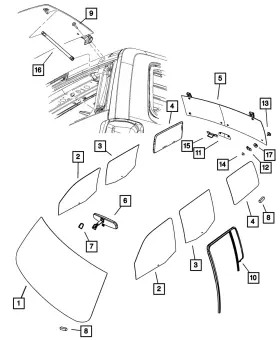57010115aa Mopar Genuine Quarter Window Glass Left 57010115aa Mopar Genuine Quarter Window Glass Left