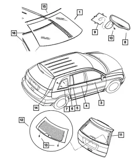 68002083aa Mopar Genuine Quarter Window Glass Left 68002083aa Mopar Genuine Quarter Window Glass Left
