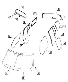 68003726ab Mopar Genuine Quarter Window Glass Right 68003726ab Mopar Genuine Quarter Window Glass Right