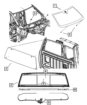 68104848am Mopar Genuine Backlite Glass 68104848am Mopar Genuine Backlite Glass