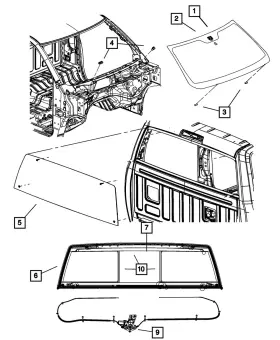 68157026ak Mopar Genuine Backlite Glass 68157026ak Mopar Genuine Backlite Glass