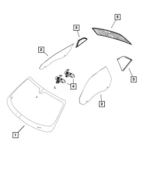 68234217ab Mopar Genuine Quarter Window Glass Left