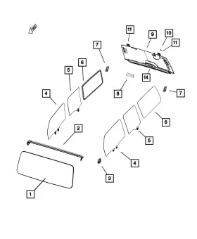 68282135ak Mopar Genuine Backlite 68282135ak Mopar Genuine Backlite