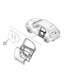 68286069aa Mopar Genuine Rear Door Glass Right